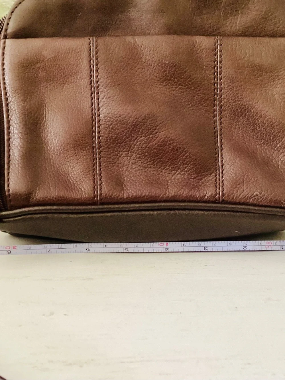 Vtg Rolfs Genuine Leather Small Brown Crossbody Purse Y2K Minimalist Travel Zip - Picture 12 of 13